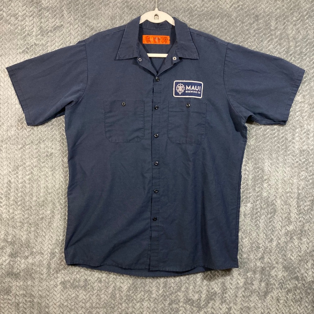 Red Kap Work Shirt Mens Large SP24NV5 Navy Maui Brewing Co Graphic Workwear